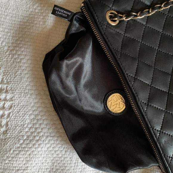 Donna Karen Quilted Leather Chain Strap Purse - Picture 6 of 13